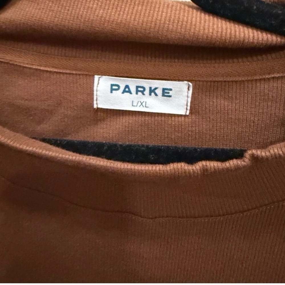 Parke L/XL Brown Mocha Ribbed Mockneck - Picture 3 of 3